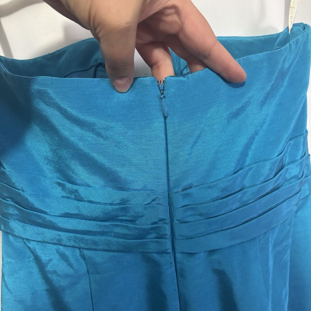 Shoshanna Women's Strapless Kira Dress Turquoise Blue USA Size 8 Homecoming Y2K - Picture 8 of 9